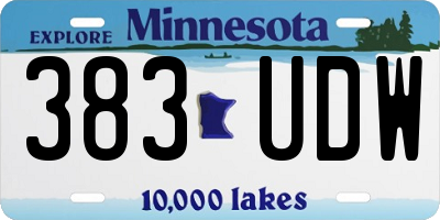 MN license plate 383UDW