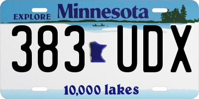 MN license plate 383UDX