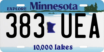 MN license plate 383UEA
