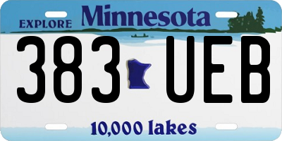 MN license plate 383UEB