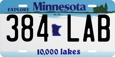 MN license plate 384LAB