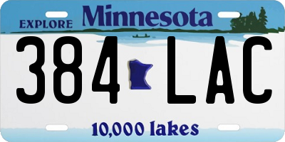 MN license plate 384LAC