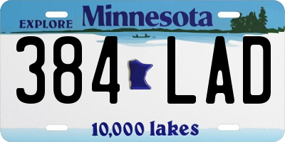 MN license plate 384LAD