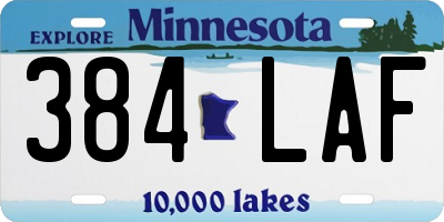 MN license plate 384LAF