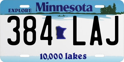 MN license plate 384LAJ