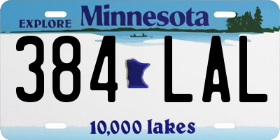 MN license plate 384LAL