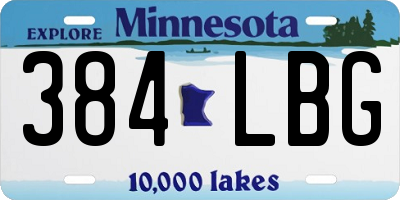MN license plate 384LBG