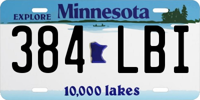 MN license plate 384LBI