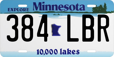 MN license plate 384LBR