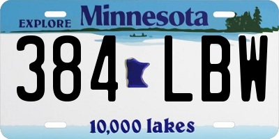 MN license plate 384LBW