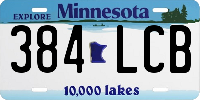 MN license plate 384LCB