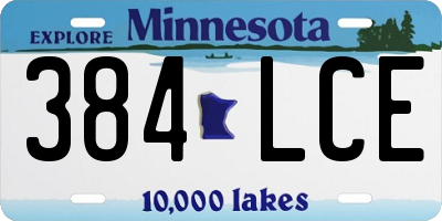 MN license plate 384LCE