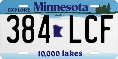 MN license plate 384LCF