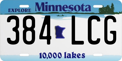 MN license plate 384LCG