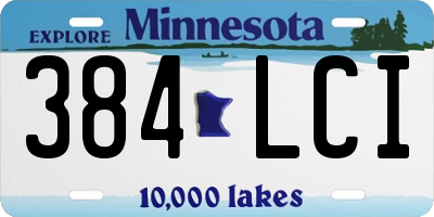MN license plate 384LCI