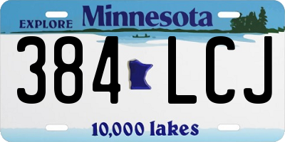 MN license plate 384LCJ