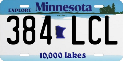 MN license plate 384LCL