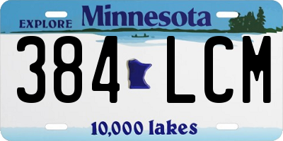 MN license plate 384LCM