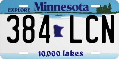 MN license plate 384LCN