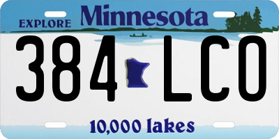 MN license plate 384LCO