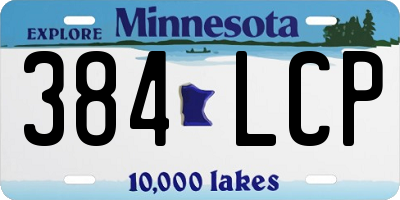 MN license plate 384LCP