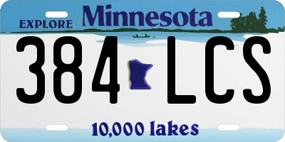 MN license plate 384LCS