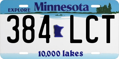 MN license plate 384LCT