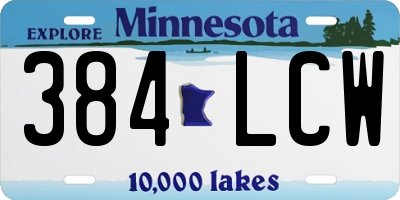 MN license plate 384LCW