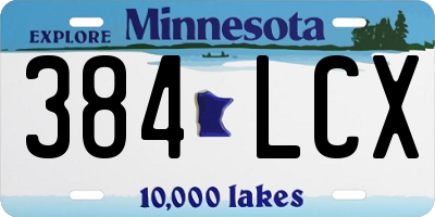 MN license plate 384LCX
