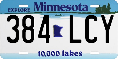 MN license plate 384LCY