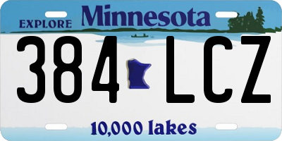 MN license plate 384LCZ