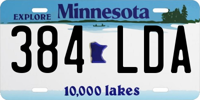 MN license plate 384LDA