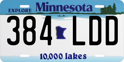 MN license plate 384LDD