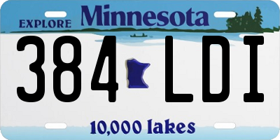 MN license plate 384LDI