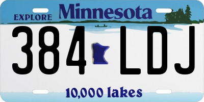 MN license plate 384LDJ