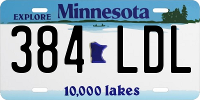 MN license plate 384LDL