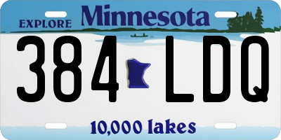 MN license plate 384LDQ