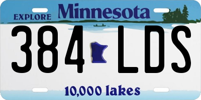 MN license plate 384LDS