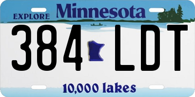 MN license plate 384LDT