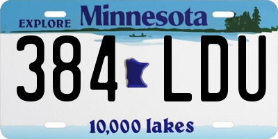 MN license plate 384LDU