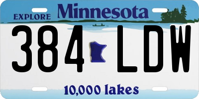 MN license plate 384LDW