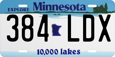 MN license plate 384LDX