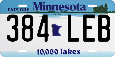 MN license plate 384LEB