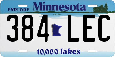 MN license plate 384LEC