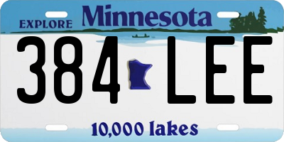 MN license plate 384LEE