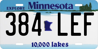 MN license plate 384LEF