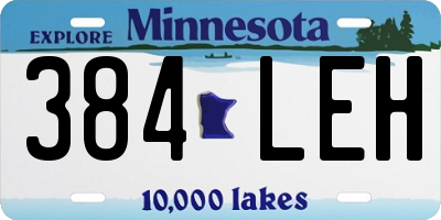 MN license plate 384LEH