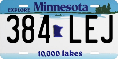 MN license plate 384LEJ