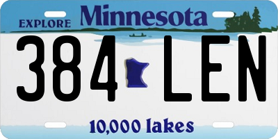 MN license plate 384LEN