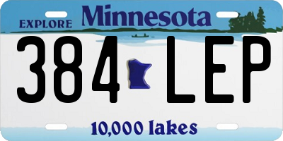 MN license plate 384LEP